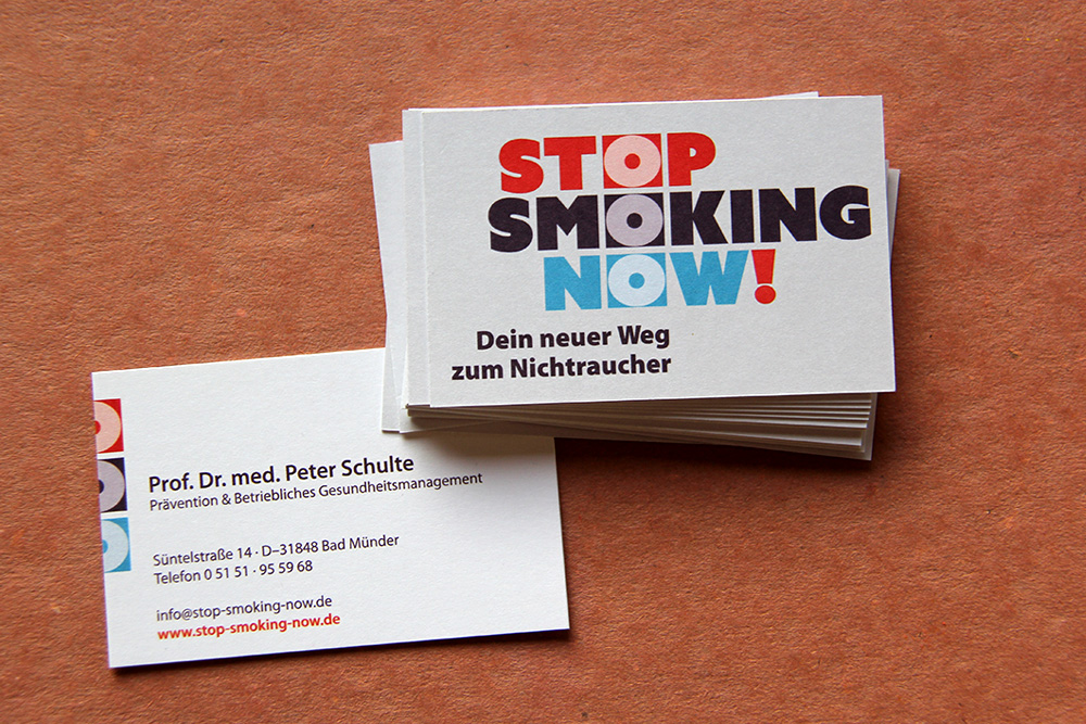 Visitenkarten stop smoking now